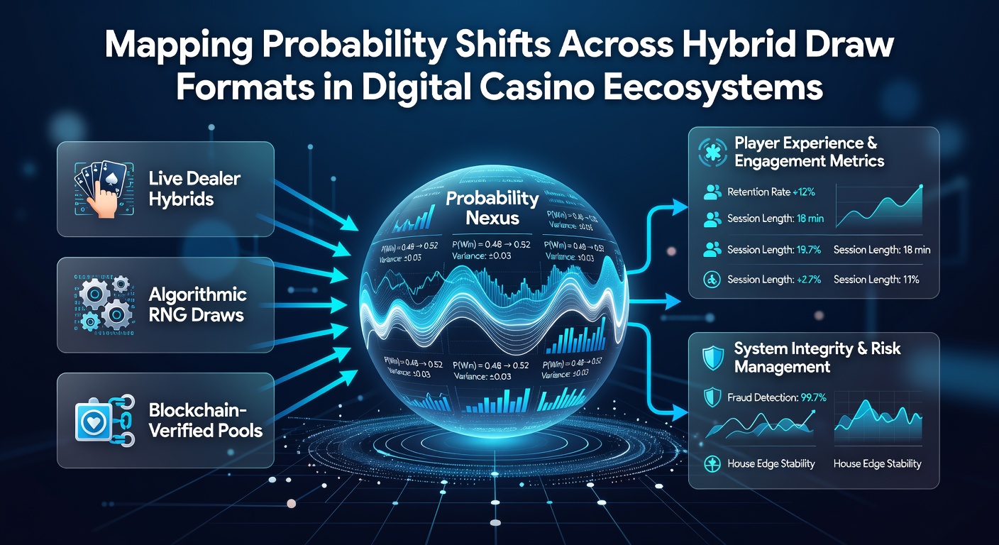 Analytical dashboard showing probability shift visualizations for hybrid draw formats across multiple digital casino sessions