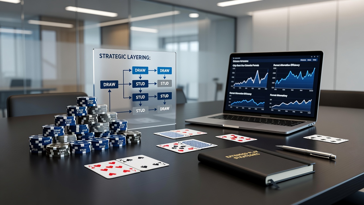Detailed view of poker chips and cards illustrating format transitions